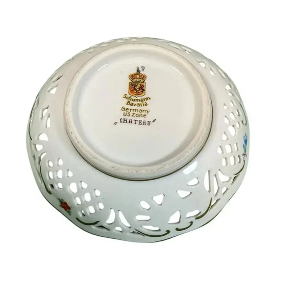 Schumann Bavaria "Chateau" Germany Porcelain Plate and Small Bowl Set Gold Rim - Picture 6 of 10